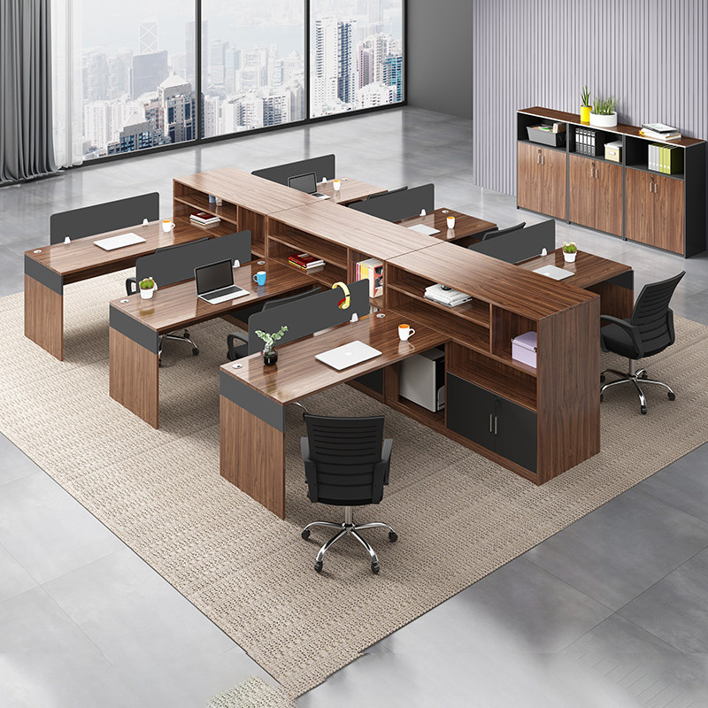 Desk chair combination 4 6 person screen partition desk staff finance desk office workstation computer desk