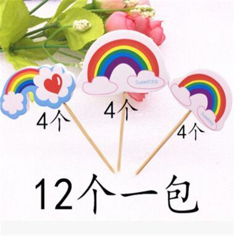 New Birthday Cake Toothpick inserts Coconut Tree Cloud Butterfly Snowflake Sticks Sugar Yellow Duck Red Lip Sitcom Spot