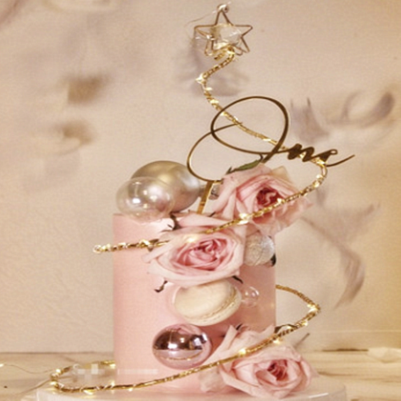 New Cake Decoration DIY Crystal Stars Inserted Flag Baking Decoration Atmosphere Arrangement Dessert Terrace Decoration Spot