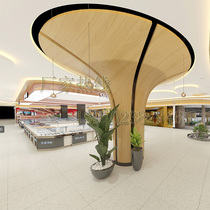 Hotels shopping malls hospitals curved aluminum plate-coated columns punched carved aluminum veneer hyperbolic cylindrical mushroom-shaped columns