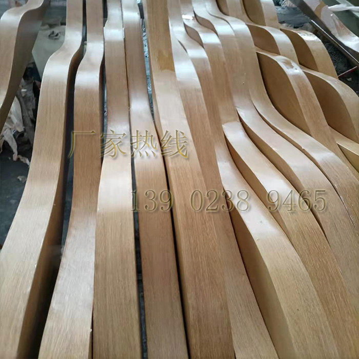 Aluminum veneer welding arc aluminum square pass wave shape aluminum tree hotel sample house exhibition center lobby renderings factory customization