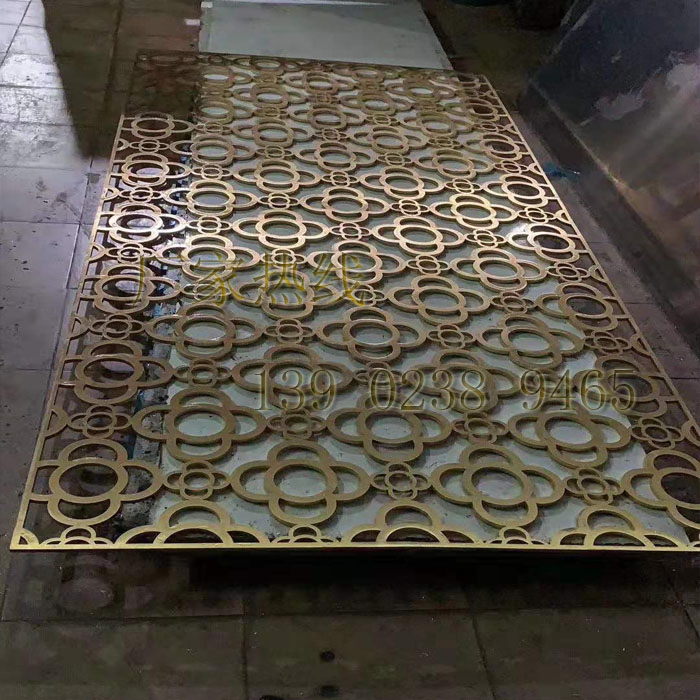 Antique copper brushed aluminum plate carved screen partition aluminum plate carved thick plate carved hotel lobby sales department grille