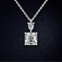 Gold-plated Greif net red pagoda ascetic square diamond necklace female light luxury temperament 925 sterling silver pendant collarbone chain
