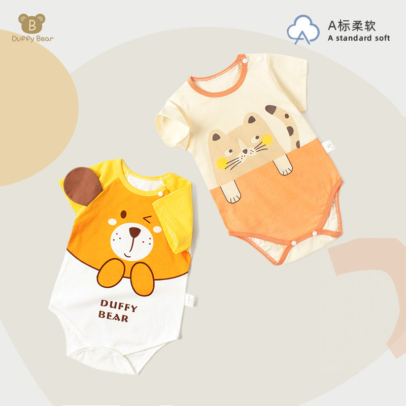 Baby Connected Clothes Summer Baby Baby Baby Baby Baby Baby Baby Baby Baby Baby Baby Baby Back Bag Bag Short-sleeved Cotton Triangle Hardy