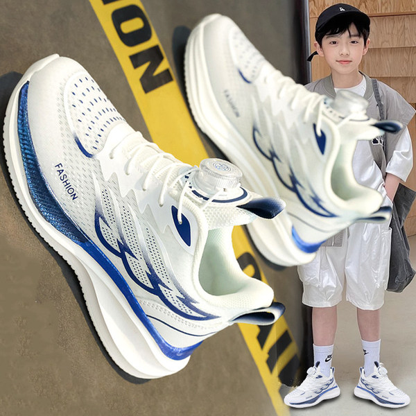 Official Brand Children's Badminton Shoes for Boys, New Autumn Model with Mesh Surface, Suitable for Older Children, Running Sports Shoes for Boys