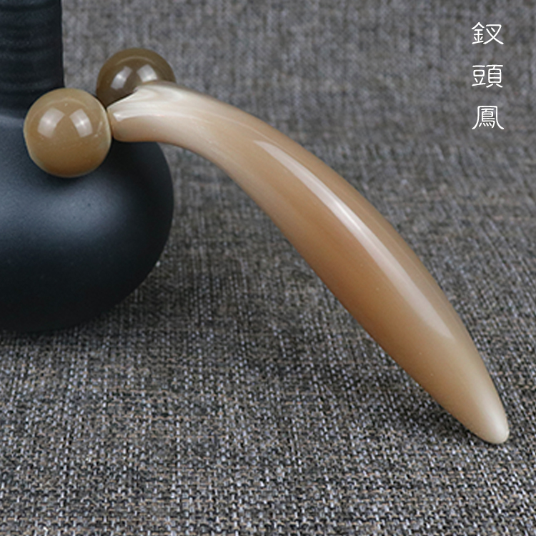 Natural ox horn plate scraping roller instrument tendon stick female facial massager beauty instrument v face lifting and firming