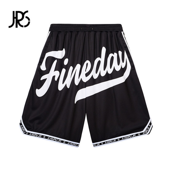 JRs four-color letter printing loose sports five-point pants basketball training shorts sweatpants breathable