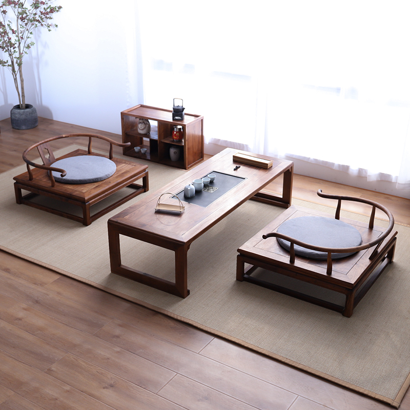 Tatami small table Chinese tatami table rice tea table dwarf table day style tea table kang table solid wood balcony floating window small table