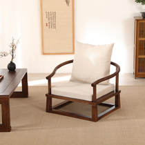 New Chinese tatami ring chair solid wooden lazy backchair Japanese balcony leg-free window chair kung fu tea chair