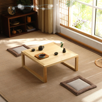 Tatami small table Japanese floating window small tea few modern minimal solid wood dry table balcony bedroom sitting on a kang table