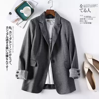 Small blazer women Spring and Autumn gray thin model 2021 new design sense niche casual suit top