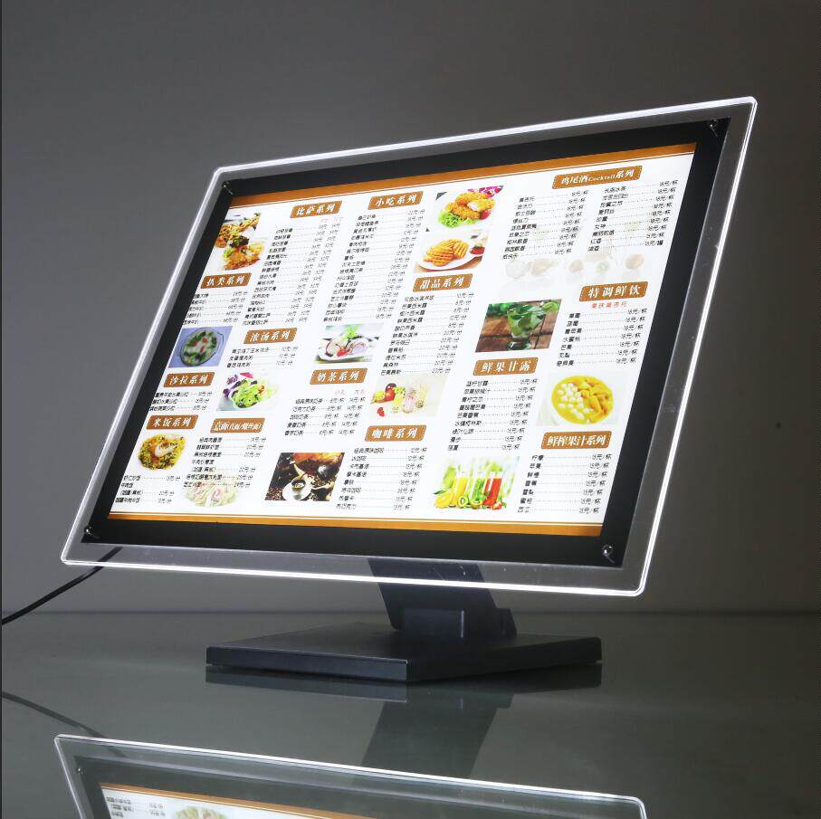 Milk Tea Shop Menu Display Cards Bar table Dining Water Crystal Light Box Led Price List Price Table Ground Stall Menu