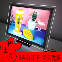 USB connection glowing Billboard bar menu price list LED ultra-thin acrylic crystal light box