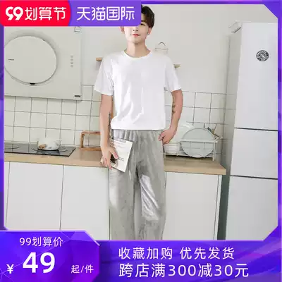 Winter men's pajama pants coral velvet warm plus velvet padded trousers autumn and winter flannel warm pants home clothing pants