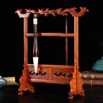 Rosewood pen holder Four Treasures of the Study calligraphy supplies Chinese style carved gift pen holder 12-pin pen hanging customization