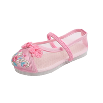 2022 Summer Childrens Embroidered Shoes Old Beijing Cloth Shoes Girls Mesh Hanfu Shoes Chinese Style Girls Hollow Mesh Shoes
