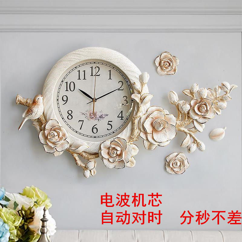 Creative European luxury electric wave wall clock home decoration clock living room light luxury fashion silent quartz clock luxury
