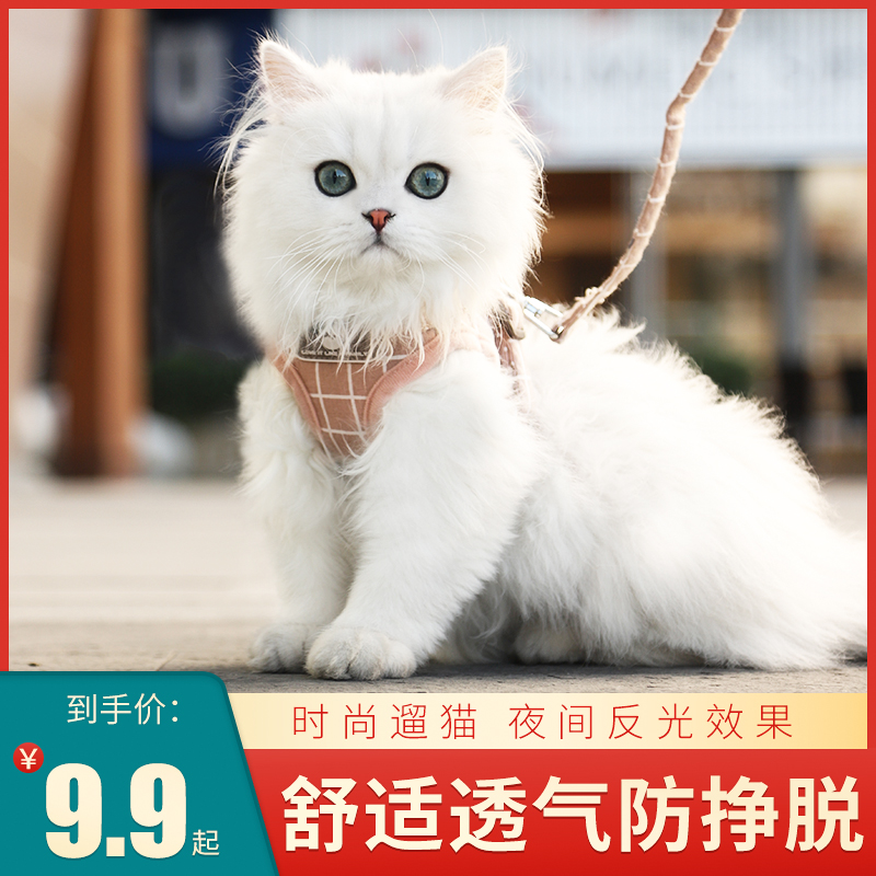 Cat traction rope to prevent break free, cat rope, cat rope, special household chain vest type cat holding baby bag to prevent escape
