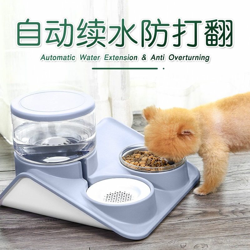 Cat water machine flows without plug-in anti-beat dog dog nonwet mouth bowl pet drink pot automatic water feeder
