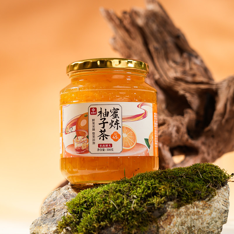 恒寿堂蜂蜜柚子茶冲饮泡水喝的果茶大罐装500g蜜炼柚子茶维生素C