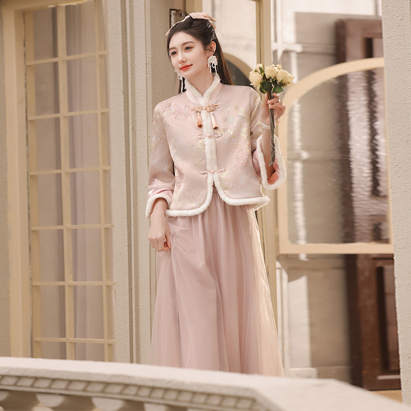 New Chinese bridesmaids 2023 new autumn and winter style dress women's winter thick qipao winter everyday can wear big code winter money-Taobao