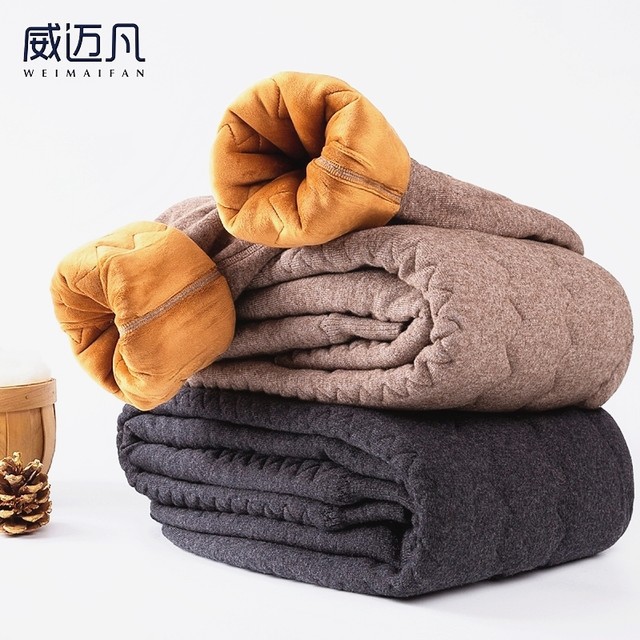 Wei Maifan 100% camel hair full pants ຝ້າຍ 5-layer ultra-thick ກາງເກງກາງເກງອົບອຸ່ນແລະຜູ້ສູງອາຍຸສໍາລັບຜູ້ຊາຍແລະແມ່ຍິງດູໃບໄມ້ລົ່ນດູໃບໄມ້ລົ່ນແລະລະດູຫນາວ pants ຂົນສັດຂະຫນາດໃຫຍ່