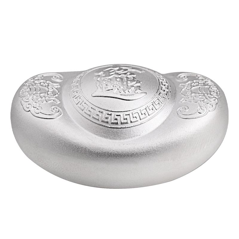 百歲坊足銀999實心銀元寶純銀煮水擺件送禮佳品