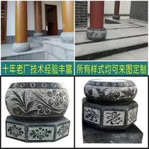 Stepping column blue drum stone column foundation stone pier stone carving foundation base column stone pier top pier hollow stone column