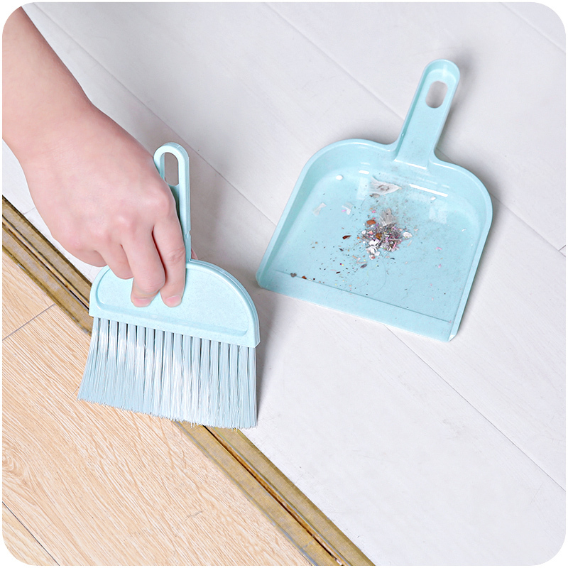 Mini dustpan broom set plastic dustpan bucket pet household small broom duster student garbage shovel set