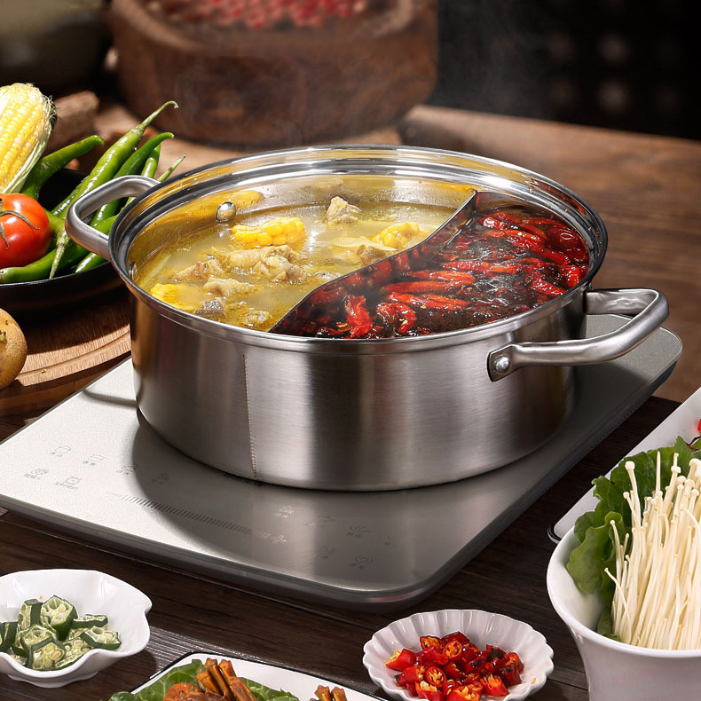 Mandarin-style pot hot pot induction stove special 304 stainless steel hot pot boiler Home Edge Oven Hot Pot pot Thickened Electric Hot Pot