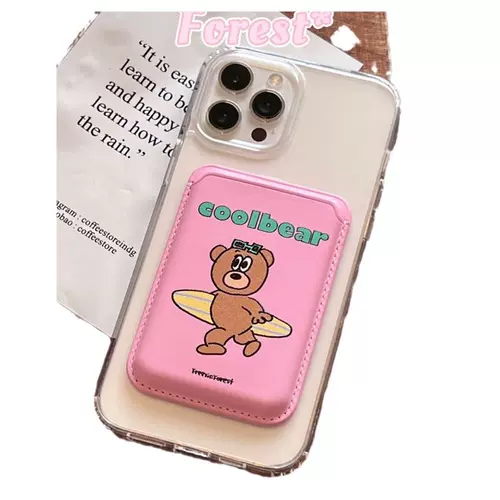 Совместимый картхолдер, полиуретановая барсетка, чехол для телефона, с медвежатами, iphone