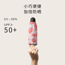 Double-decker parasol female sun protection UV mini-light parasol small portable umbrella folded dual use
