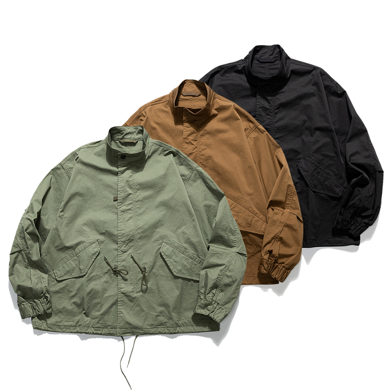 Mountain-Style Loose-Fitting M51 Military-Style Retro Cotton Washed Short Trench Coat Jacket