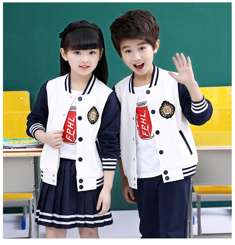 Đồng phục học sinh, học sinh tiểu học, mùa xuân và mùa thu, nam và nữ, đồng phục bóng chày, mẫu giáo, ba bộ gió đại học Anh - Đồng phục trường học / tùy chỉnh thực hiện thời trang bé trai