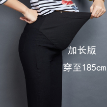 Longer pregnant womens small black pants spring and autumn winter clothes plus velvet magic elastic pencil pants plus size