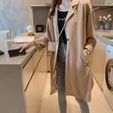 Плащ, осенний лонгслив, длинная бейсбольная форма, куртка, большой размер, в корейском стиле, средней длины