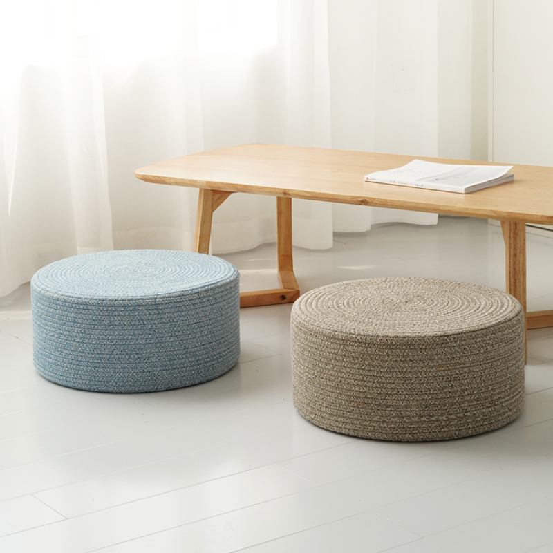 Thick mat sits on the ground tatami stool lazy sitting in the round fur of the Nordic living room floor mat