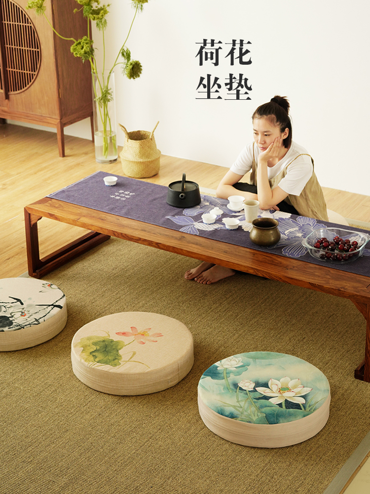 Lotus futon Round cushion Carpet Bay window Living room Tatami mat sitting on the ground Meditate meditation Bow down to the Buddha