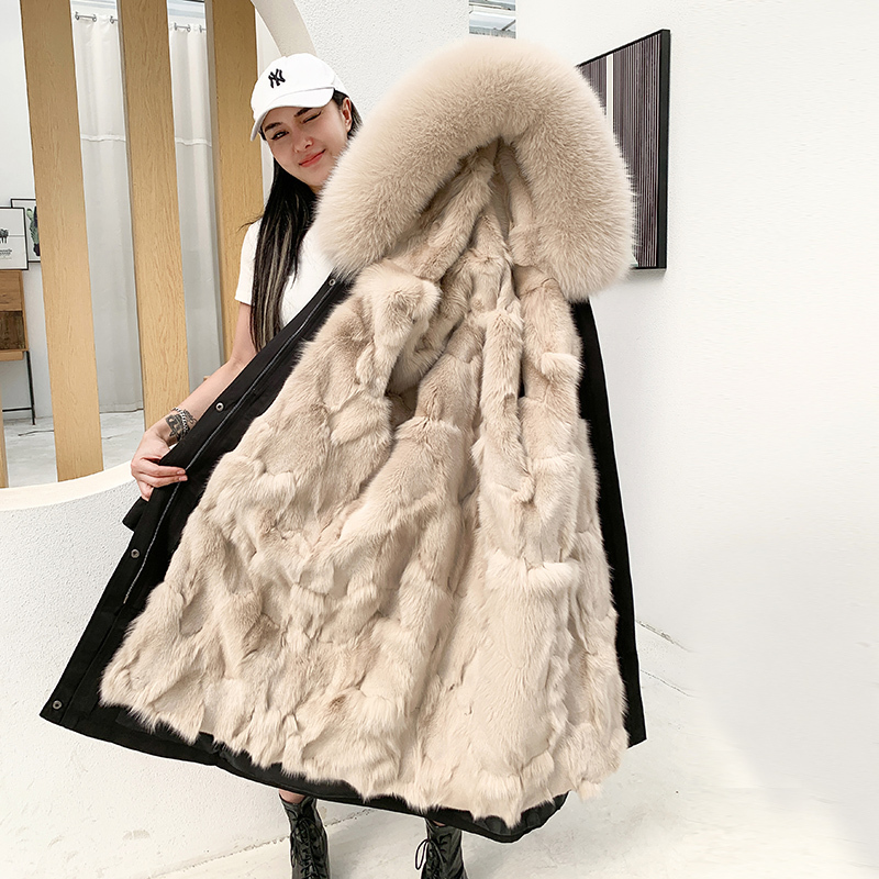 Parker Women's 2025 Hot-Selling New Winter Fox Fur Detachable Liner Mid-Length Haining Fur Coat for Women