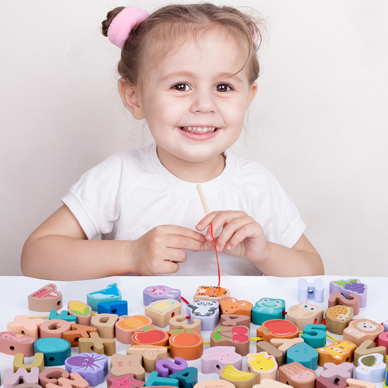 61 Children's Day Gift Everest 1 year old teaching string Everest training dedicated to the power Enlightenment Colour Baobao Box Toys