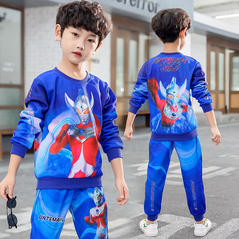 Boy Autumn Clothing Suit 2022 New Ottman Clothes Children's Pants Thick Cotton T Tide Dress Ocean Clothing Fall