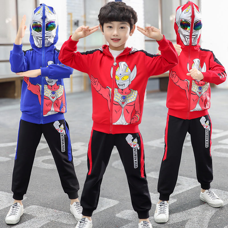 Ultraman clothes children boys autumn sweater new western style suit spider man handsome spring and autumn children's clothing trendy clothing