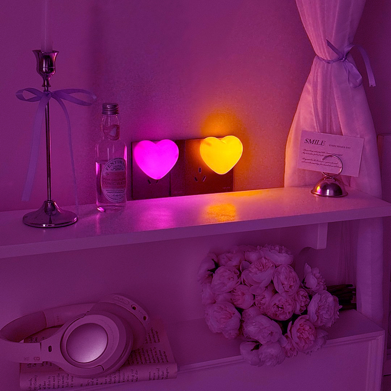 Pink Light with a Slight Glow~ Ambient Light for Bedroom, Romantic Mood, Sleep Light, Bedside Lamp, Energy-Saving Switch Night Light for Couples