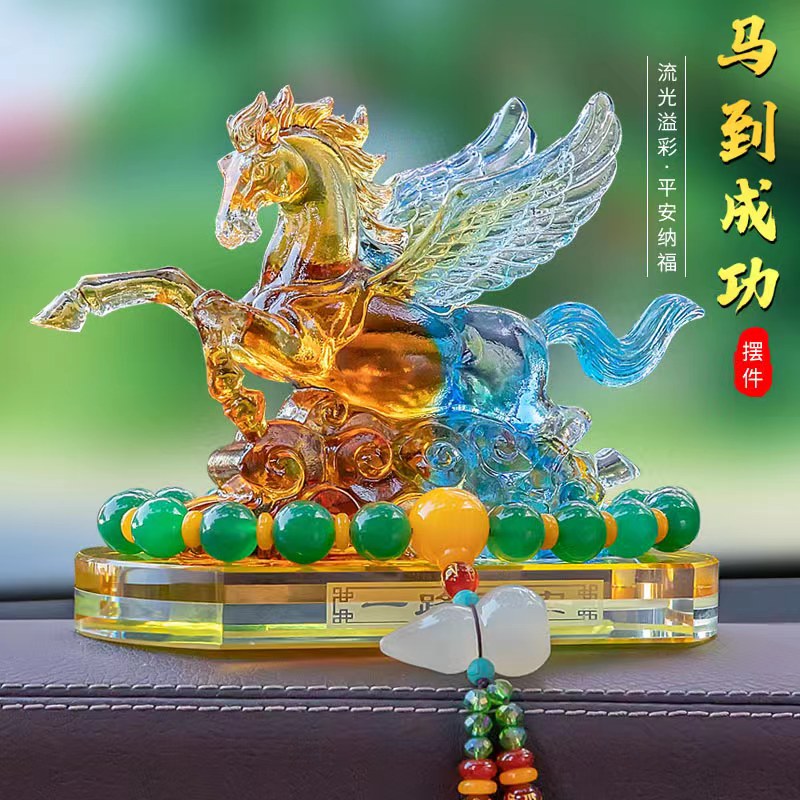Glazed zodiac horse to successful car interior decoration items Creative Car Perfume Upscale Men's Interior Decoration Items