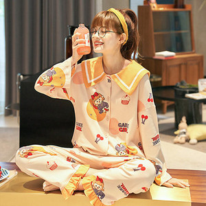 【彩里卡纳】睡衣春秋季长袖纯棉韩版套装