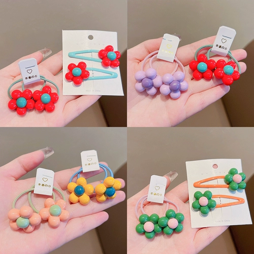 Детский аксессуар для волос, милая резинка для волос, челка, детская заколка для волос, в корейском стиле, в цветочек