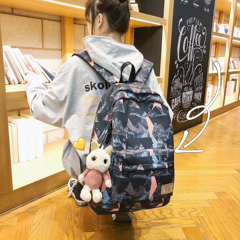 Champion middle school student junior high school student bag tide brand camouflage high school student backpack Japanese large-capacity college student backpack