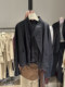 Autumn American Retro Loose Short Brown Biker Leather Jacket for Petite Women with a High-End Feel
