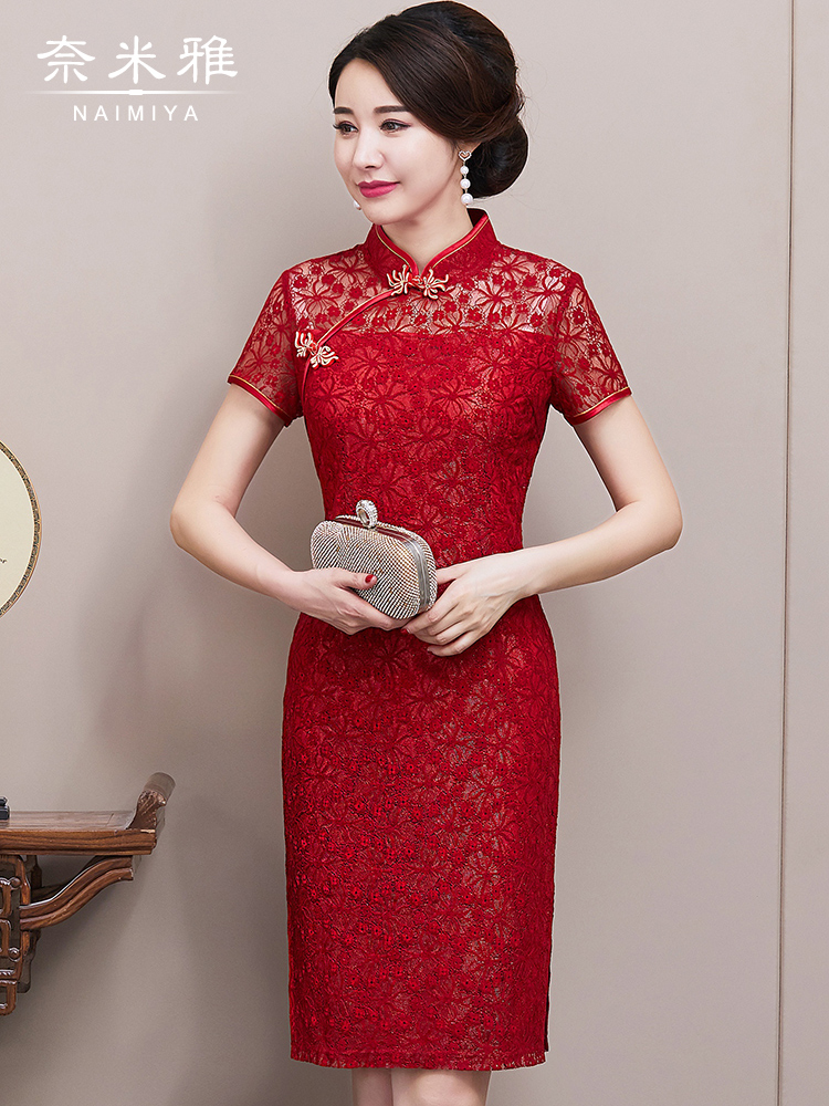 Cheongsam, summer skirt, evening dress for mother