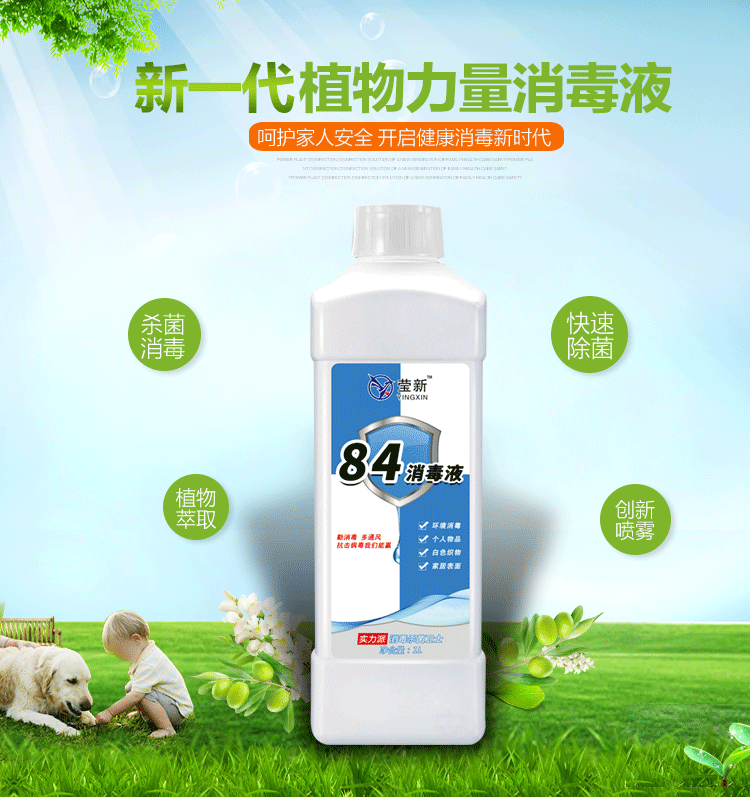 84消毒液 家用杀菌消毒喷剂 1000ml 图1
